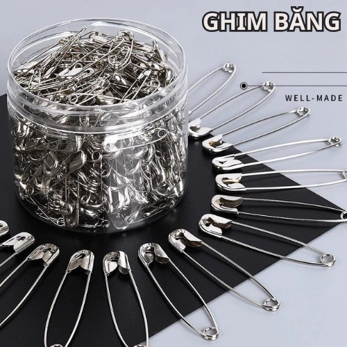 Kim băng ghim cài áo hợp kim bền đẹp set 120 chiếc đa dạng kích thước tiện dụng cho gia đình hot