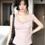 Áo thun ngắn tay hình nấm hồng mùa hè Hot Girl Slim-Fit Slimer Look Niche Gentle Sweet Short All-Match Top Women