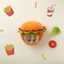 Photo Prop Hamburger Mũ Mềm Mại Và Thoải Mái Burger Trang Phục Mũ Quà Tặng Vui Nhộn Cho Đảng, Cosplay