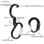 Ziyulinyuk 1PC Hợp kim nhôm đa chức năng Loại D Móc tiện ích Xoay được Qui-Hanging Carabiner Kẹp để cắm trại VN
