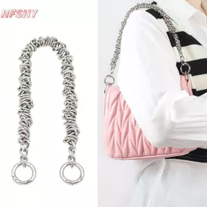 HFSHY Tinh Tế Không Đều Túi Xách Dây Xích Tay Cầm Kim Loại Cho Túi Đeo Vai Túi Thay Thế Phụ Kiện Túi Nữ 37CM Dây Đeo Túi Ngắn VN