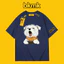 Bkmk mùa hè dáng rộng ins siêu lửa mới in hình chó nam tay ngắn cặp đôi cotton nguyên chất thủy triều 200GSM áo thun thông thường chất lượng cao mềm mại 0704