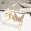 Kẹp Tóc Bướm Di Chuyển Cho Bé Gái Trẻ Em Lắc Di Chuyển Cánh Top Kẹp Nổ Kẹp Ngọc Trai sel Kẹp Tóc Hợp Kim DIY Phụ Kiện Tóc [Mina]