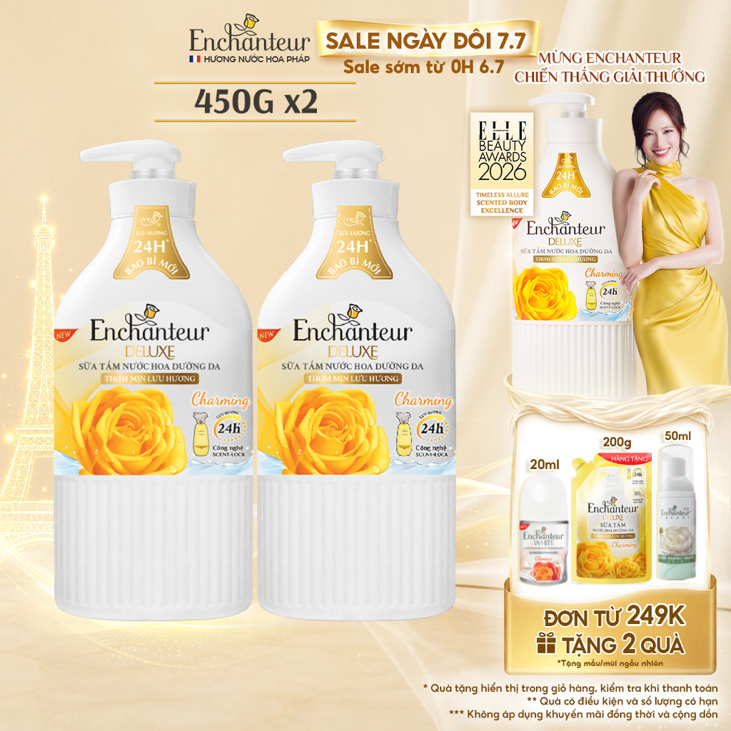 Combo 2 Sữa tắm nước hoa dưỡng da Enchanteur Charming (450g x 2)