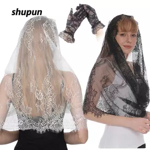 SHUPUN Bandanas Dành Cho Nữ, Khăn Ren Hoa Mỏng Bohemian, Cổ Điển Dễ Thương Có Găng Tay Đầu Tam Giác Khăn Chụp Ảnh