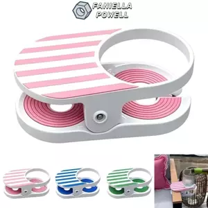 Kẹp giữ cốc FANIELLAPOWELL, ABS Dễ dàng cài đặt Giá đỡ đồ uống kẹp, Họa tiết sọc an toàn Giá đỡ chai để bàn nhẹ Dã ngoại ngoài trời