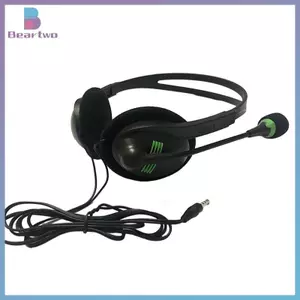 < beartwo > Tai nghe có dây 3,5 mm Tai nghe đa năng có micrô Tai nghe khử tiếng ồn cho máy tính xách tay Mới