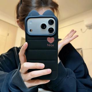Trái tim màu đỏ nhạt Đối với trường hợp iPhone 17pro iphone16/15/14 lỗ lớn 13/12/11 mới