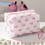 Túi trang điểm Quilted EBINLANDS, Hộp đựng mỹ phẩm nơ dung tích lớn, Túi xách vệ sinh đa chức năng di động dành cho nữ