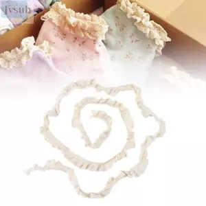 JVSUB 1 Chiếc Viền Ren Co Giãn, Sợi Cotton 20 Sân Ren Ruy Băng, Phụ Kiện Trang Trí Màu Be Ruffle Ren Viền DIY Trang Trí Quần Áo