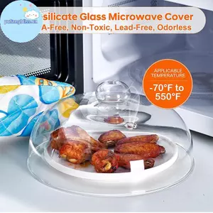 Pufangbliss Borosilicate Glass Vi Sóng Splatter Dành Cho Thực Phẩm, Cao Không Chứa BPA Không Độc Hại Nhựa Nắp Vi Sóng VN