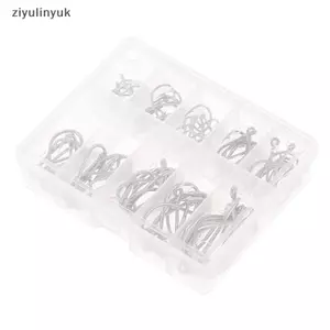 Ziyulinyuk 100 Cái / hộp Móc Câu Cá Thép Carbon Vòng Tròn Đơn Móc Câu Cá Phụ Kiện VN
