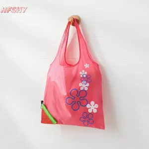 HFSHY Dâu Túi Mua Sắm Thân Thiện Với Môi Trường Có Thể Gập Lại Polyester Túi Đựng Hàng Tạp Hóa Đeo Vai Có Thể Tái Sử Dụng Người Mua Sắm Túi Vải Nhà Thơ Totes VN