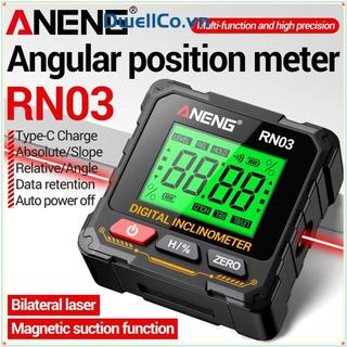 Máy đo độ nghiêng kỹ thuật số DWELLCO, Máy đo độ nghiêng Laser có thể sạc lại đa chức năng, Đo 360 độ Màn hình LCD có độ chính xác cao Máy tìm góc kỹ thuật số Hộ gia đình