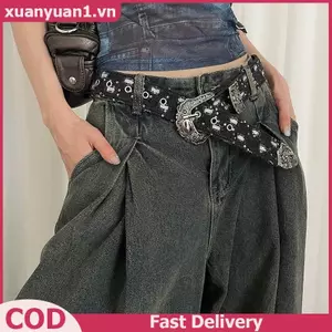 XUAN Phong Cách Hàn Quốc Retro Quần Jean Thắt Lưng Nữ Cá Tính Y2K Vintage INS Phong Cách Với Quần Jean Thắt Lưng Trang Trí Thắt Lưng Quần Áo Phụ Kiện VN