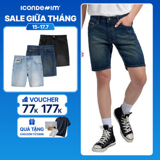 Quần Short Denim Nam ICONDENIM Wash Basic Color Form Slim QSID0186