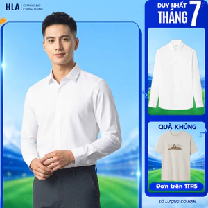 Áo Sơ Mi Dài Tay Nam Trắng HLA – Áo Sơ Mi Chuẩn Công Sở, Mềm Mịn Thoáng Khí