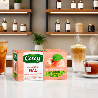 Trà Cozy Túi Lọc Hương Đào – Hộp 40g | Hương Đào Ngọt Dịu, Thơm Ngon Tinh Tế