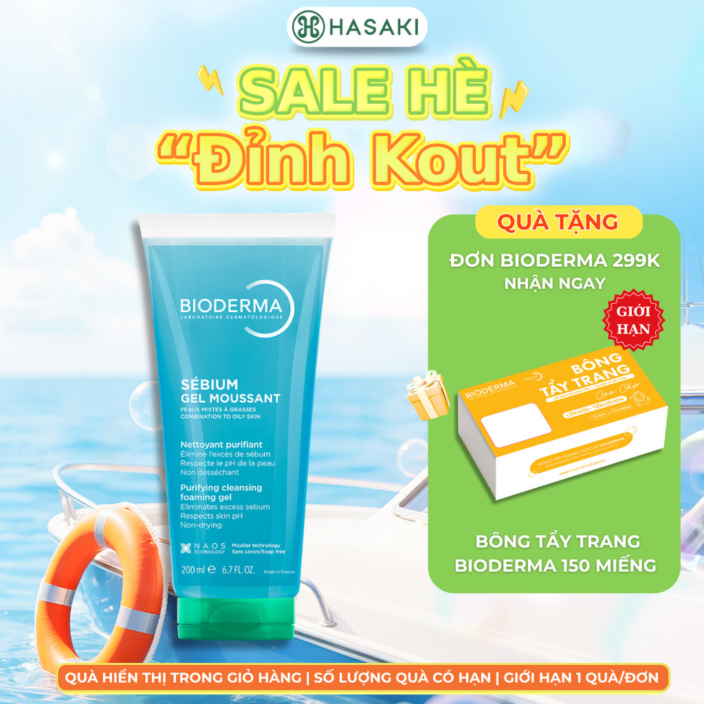 GEL RỬA MẶT TẠO BỌT CHO DA HỖN HỢP VÀ DA DẦU BIODERMA SÉBIUM GEL MOUSSANT 400ML