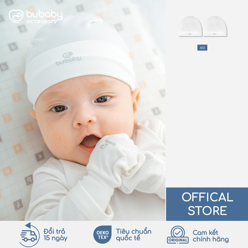 [Set 2] Mũ sơ sinh BU Baby, phụ kiện cho bé sơ sinh newborn mềm mịn, quần áo sơ sinh | AVS19S200