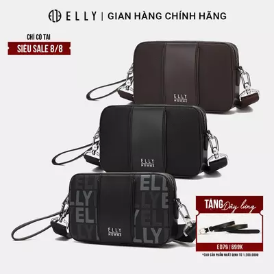 [TẶNG DÂY LƯNG 699K 8/8] Túi clutch nam da thật ELLY HOMME ECM23 túi cầm tay đeo chéo cao cấp thời trang
