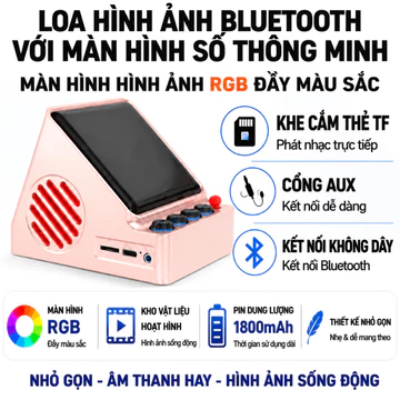 Loa Bluetooth Pixel Loa Đồng Hồ Số Loa Màn Hình Hiển Thị Họa Tiết Loa Retro Loa Mini Không Dây Loa Để Bàn Bảo Hành 3 Năm