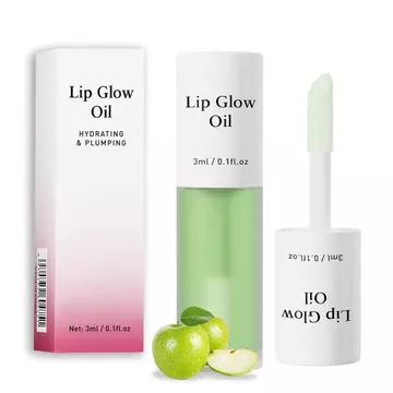 Dầu môi Hàn Quốc - Dầu phát sáng môi hương trái cây, dưỡng ẩm & nuôi dưỡng cốc chống dính trong suốt Son bóng dưỡng ẩm cho môi khô & chăm sóc môi (06#Green Apple)