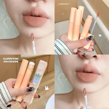 Color Series Lip Face Sinh Viên Bùn Màu Thấp Trang Điểm Cotton Kem Bão Hòa cappuvini Lip Velvet Cantalupe Son Môi Khỏa Thân