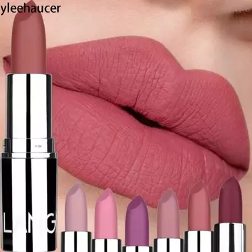 Son môi nhung YLEEHAUCER, Son môi mờ chống dính 8 màu, Quà tặng chống thấm nước Dễ đeo nhung ‌Son môi khỏa thân Trang điểm hàng ngày