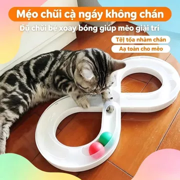 Đồ chơi nền tảng xoay của mèo Bóng đuổi theo tự động của mèo, Gậy trêu chọc mèo tự động, Đồ chơi giải trí cho mèo, Đồ chơi cho mèo phổ biến, giúp mèo loại bỏ thời gian nhàm chán ở nhà.