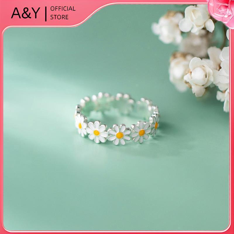 A & Y Vintage Hoa Nhẫn Nữ Dễ Thương Hoa Nhẫn Có Thể Điều Chỉnh Mở Ngón Tay Nhẫn Cưới Nhẫn Đính Hôn Xu Hướng Trang Sức Nữ.