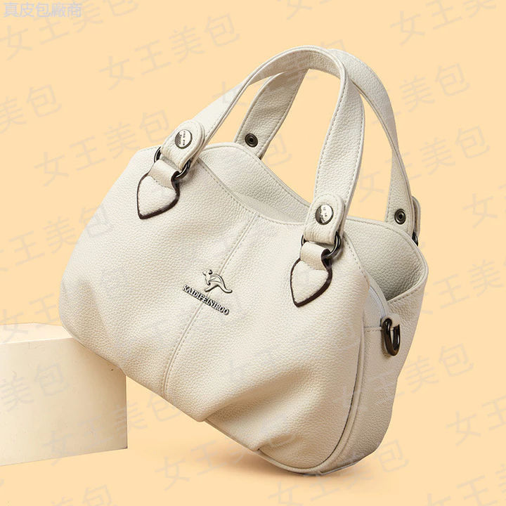 Women's Korean-Style Genuine Leather Backpack – Large – 4