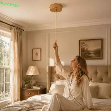Công tắc đèn dây kéo BLAZETEC, Công tắc đèn trần dây chuyền 5 / 30 / 50 / 100cm bằng đồng cổ, Công tắc đèn báo điều khiển ánh sáng tiện lợi Công tắc trần công tắc đèn phòng tắm