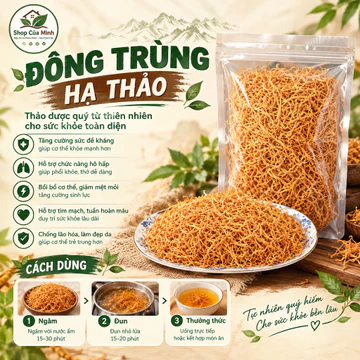 Nấm Đông Trùng Hạ Thảo Sấy Lạnh 1kg – Đông Trùng Hạ Thảo Khô Nguyên Tai, Nguyên Liệu Pha Trà, Chế Biến Món Ăn