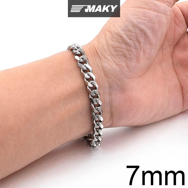 Newwellknownepic Mới Hợp Thời Trang Dây Xích Cuba Nam Vòng Tay Thép Không Gỉ Cổ Điển 3 / 5 / 7 / 9 Mm Chiều Rộng Dây Chuyền Vòng Tay Dành Cho Nam Nữ Quà Tặng Trang Sức VN
