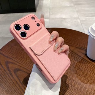 Full Ống Kính Bảo Vệ Thẻ Khe Cắm Túi Da PU Ốp Lưng Điện Thoại iPhone 17 17Pro 17Air 17Promax 12 13 14 15 16 Pro Max 16Plus Chống Sốc Nam Nữ Vỏ Di Động