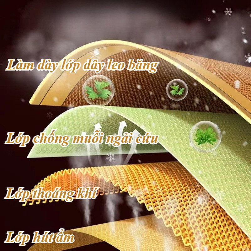 Nệm Chiếu Mây Lạnh Cao Cấp, Cây ngải cứu tự nhiên+vải dây leo cổ, Thân thiện với da mát mẻ