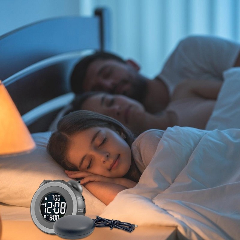 Bapara Rung Đồng Hồ Báo Thức Giường Shaker Dưới Gối Cho Sâu Ngủ Khó Nghe Người Điếc Đồng Hồ Báo Thức Nhắc Nhộn Phòng Ngủ