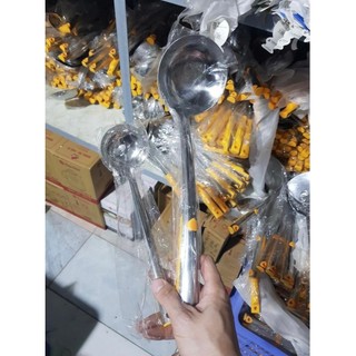 Muôi vá nấu ăn cao cấp cán vàng, chất liệu inox siêu bền, siêu tiện dụng