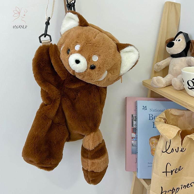 HNKMP Gấu Trúc Đỏ Sang Trọng Ba Lô Búp Bê Sang Trọng Dễ Thương Nữ Đeo Ngang Mềm Túi Đeo Vai Cho Cắm Trại Tiệc Du Lịch Quà Tặng Sinh Nhật Nữ.