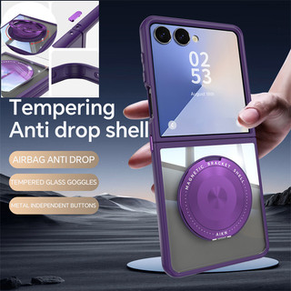 360 Xoay Vòng Kim Loại Acrylic Cứng PC Dành Cho Samsung Z Flip 7 Flip 6 Flip 5 7FE Từ Đứng Bóng Trong Suốt Chống Sốc Vỏ Bảo Vệ