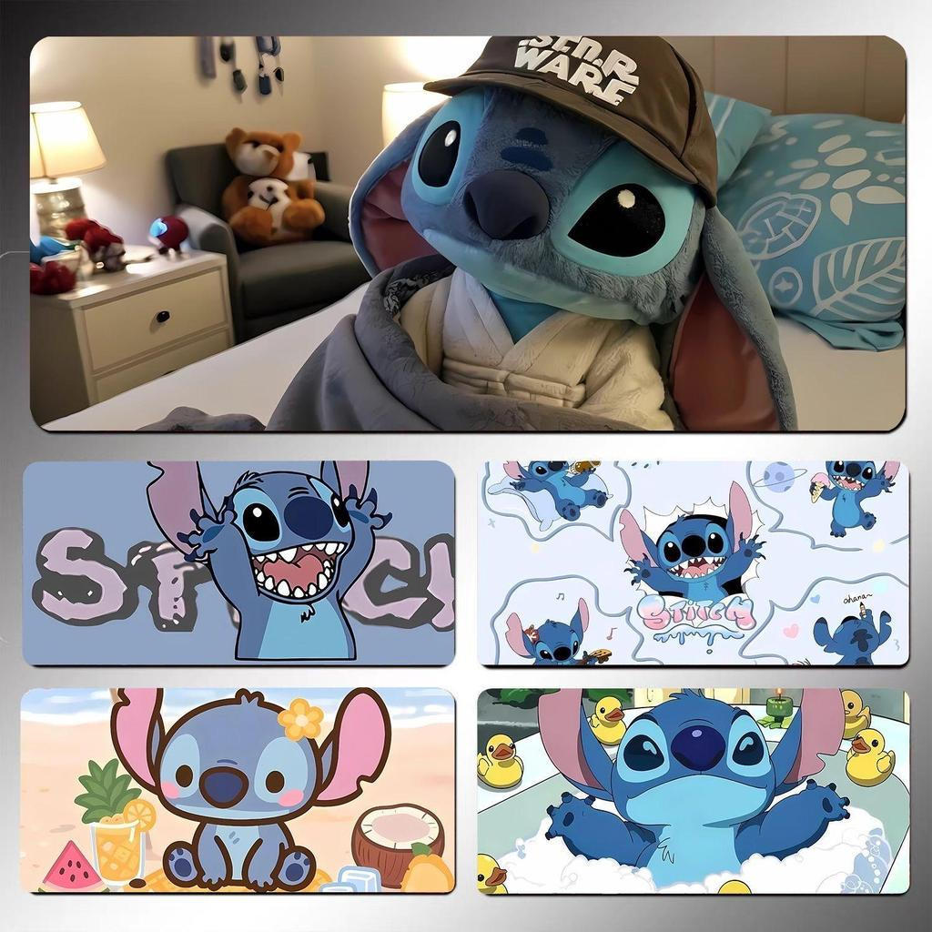 Miếng Lót Chuột Stitch - Thảm Để Bàn Anime XL Ngoài Hành Tinh Màu Xanh Dễ Thương, Cao Su Dày & Chống Trơn Trượt 3 Mm
