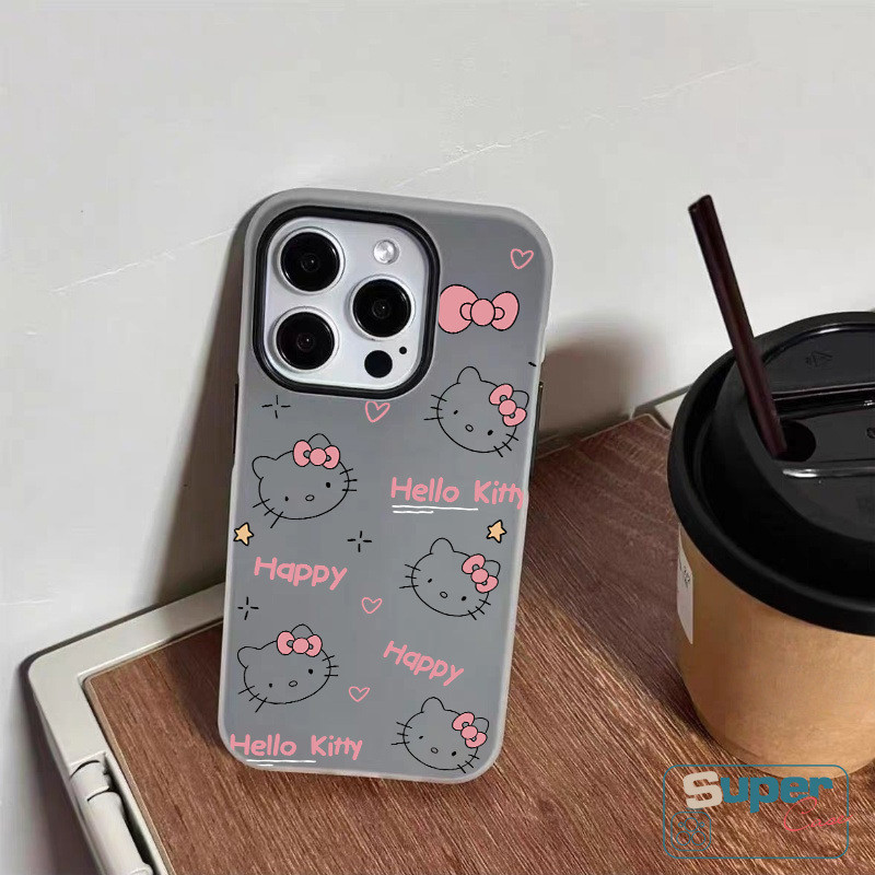 DCase Tương Thích Cho IPhone 11 13 15 16 17 12 14 Pro Max 7Plus XR X XS Max Air 16 7 14 6 15 Plus Hoạt Hình Thời Trang Dễ Thương Hello Kitty Trái Tim Tình Yêu Bảng Chữ Cái Doodle Bìa Mềm