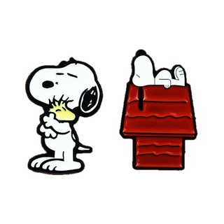 2 Cái / bộ Hoạt Hình Snoopy Thổ Cẩm Học Sinh Dễ Thương Schoolbag Trang Trí Pin Hợp Kim Huy Hiệu Trẻ Em Giáng Sinh