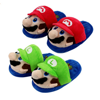 Super Mario Dép Sang Trọng Dễ Thương Chống Trơn Trượt Dép Cotton Ấm Áp Phòng Ngủ Mùa Đông