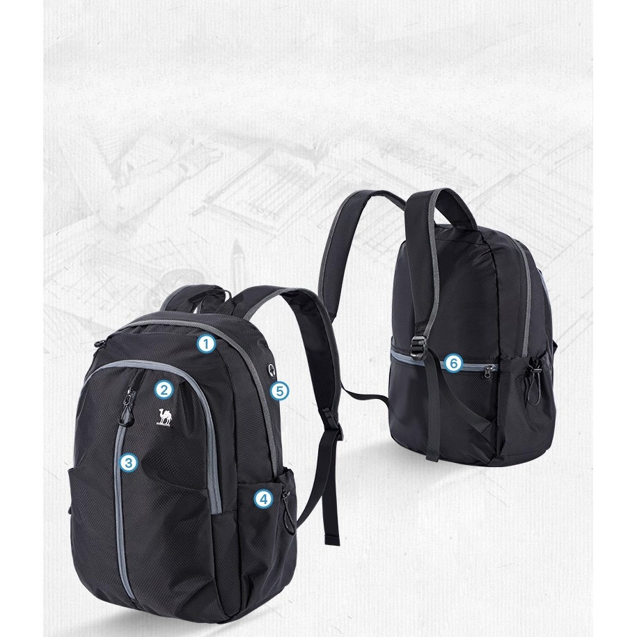 CAMEL CROWN Ba lô đi bộ đường dài sức chứa lớn có thể gập lại Thể thao nhẹ Daypack