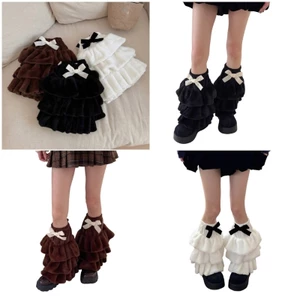 Treeling Ấm Lông Thú Giả Chân Gaiters Mùa Đông Nhiệt Lông Tầng Ruffle Chân Ấm Có