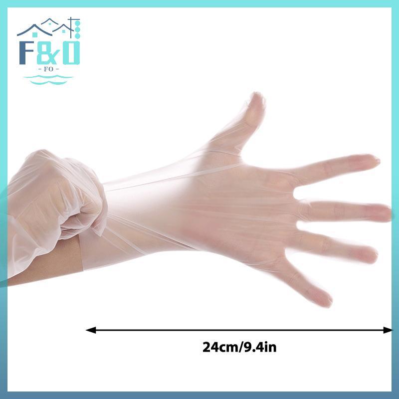 [F & O] 50 / 100 Găng Tay Cao Su Không Chứa TPE Găng Tay Dùng Một Lần Axit Chống Trơn Trượt Trong Suốt An Toàn Làm Việc Găng Tay Vệ Sinh Gia Đình Cấp Thực Phẩm {vn}