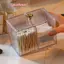 Giá đỡ đệm bông nhiều ngăn trong suốt có nắp, tiện lợi để đựng khăn bông và trang điểm