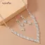 AqToCna 2 Cái Đơn Giản Hình Học Zircon Nelace Bông Tai Bộ Dành Cho Nữ Cưới Trang Sức Bộ Phụ Kiện Quà Tặng AqToCna
